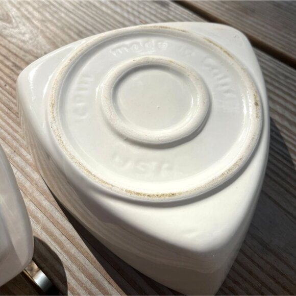 Mid-Century Modern Triangle Bowl With Lid California Pottery Atomic Style - Picture 7 of 11